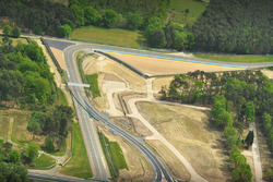 An aerial view of Indianapolis and Virage d'Arnage with a new roundabout