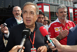 (L to R): Sergio Marchionne, Ferrari President and CEO of Fiat Chrysler Automobiles with Maurizio Arrivabene, Ferrari Team Principal