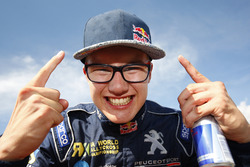 Le vainqueur et Champion Euro RX Kevin Hansen, Peugeot Hansen Academy