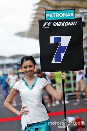 Grid girl for Kimi Raikkonen, Ferrari