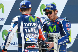 Podium: second place Jorge Lorenzo, Yamaha Factory Racing, third place Valentino Rossi, Yamaha Factory Racing