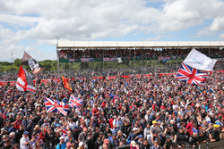 Fans at the podium