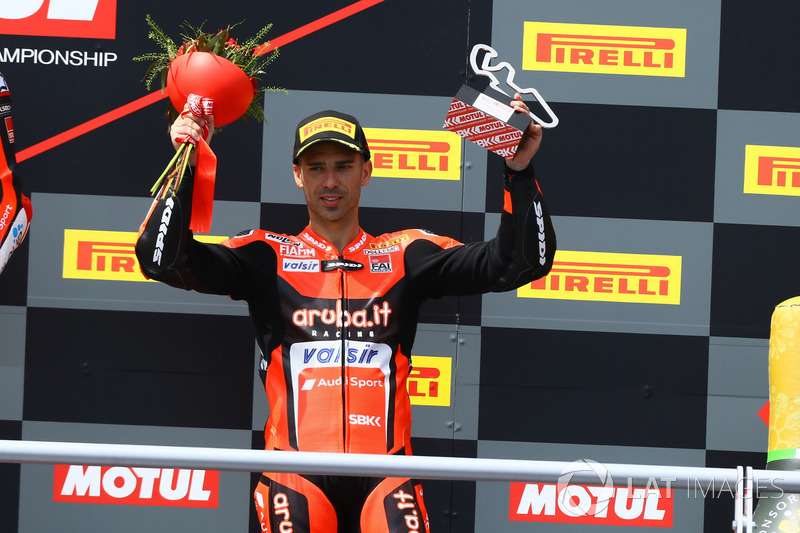 Podio: Marco Melandri, Aruba.it Racing-Ducati SBK Team