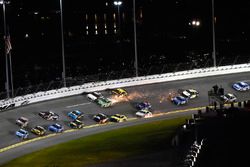 Kyle Busch, Joe Gibbs Racing, Toyota Camry Interstate Batteries and William Byron, Hendrick Motorsports, Chevrolet Camaro Liberty University wreck