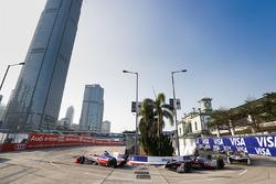 Felix Rosenqvist, Mahindra Racing, leads Edoardo Mortara, Venturi Formula E