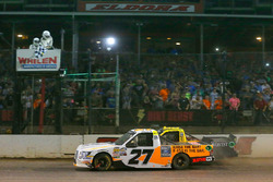 Chase Briscoe, ThorSport Racing, Ford F-150 Ford drives under the checkered flag to win