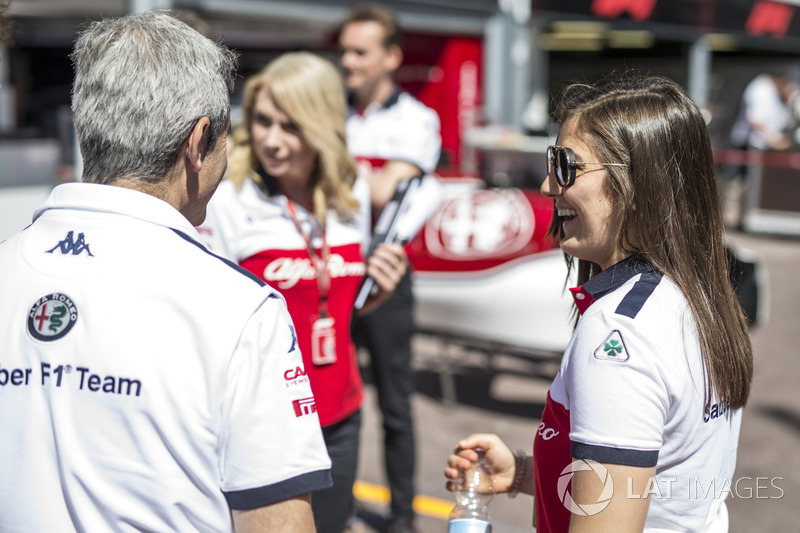 Tatiana Calderón, Sauber Test y Xevi Pujolar, Sauber