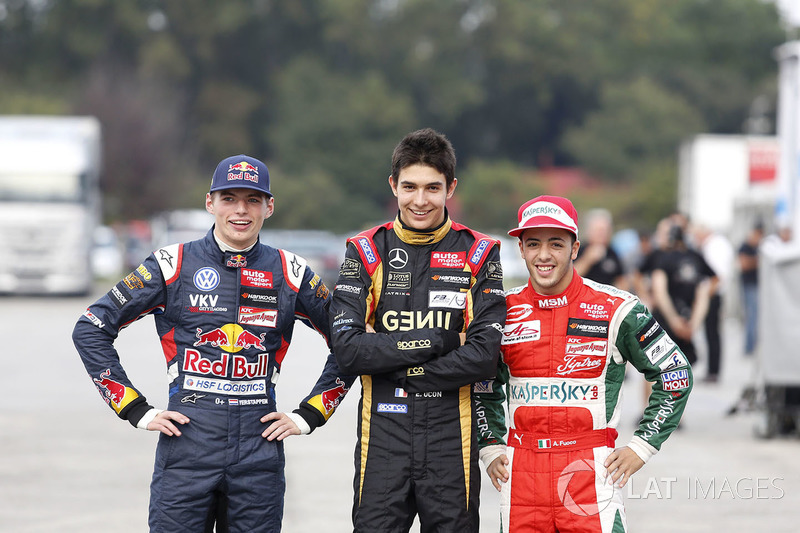 Max Verstappen, Van Amersfoort Racing, Esteban Ocon, Prema Powerteam, Antonio Fuoco, Prema Powerteam