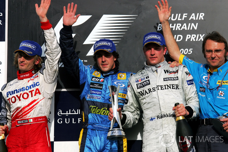 Podio: 1. Fernando Alonso, 2. Jarno Trulli, 3. Kimi Raikkonen
