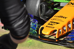 McLaren MCL33 front wing detail with aero paint