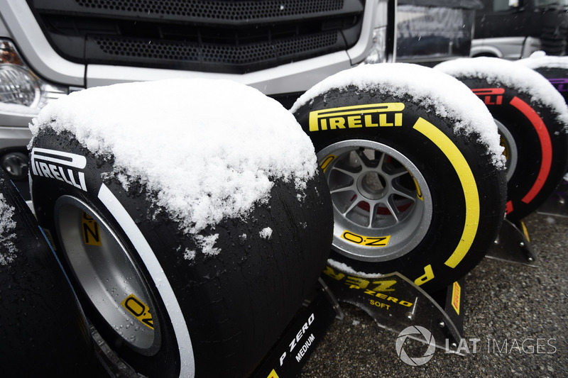 Des pneus Pirelli recouverts de neige