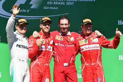 Podium: winner Sebastian Vettel, Ferrari, second place Valtteri Bottas, Mercedes AMG F1, third place