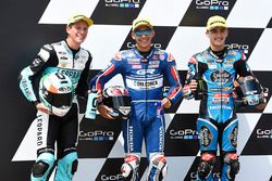 Polesitter Enea Bastianini, Gresini Racing, second place Andrea Locatelli, Leopard Racing, third place Aron Canet, Estrella Galicia 0,0