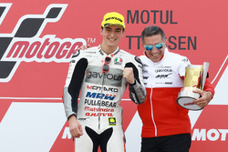 Podium : le vainqueur Francesco Bagnaia, Aspar Team Mahindra