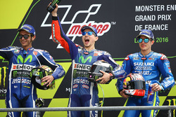 Podium: winner Jorge Lorenzo, Yamaha Factory Racing, second place Valentino Rossi, Yamaha Factory Ra