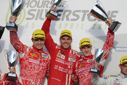 LMP1 winners Matheo Tuscher, Dominik Kraihamer, Alexandre Imperatori, Rebellion Racing celebrate