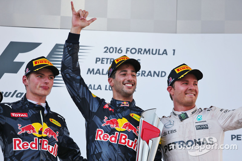 2016 1. Daniel Ricciardo, 2. Max Verstappen 3. Nico Rosberg