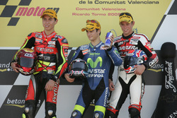 Podium: Race winner Dani Pedrosa; second place Jorge Lorenzo; third place Casey Stoner