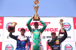 Podium race 1: winnaar Rinus van Kalmthout, tweede plaats Presley Martono, derde plaats Felipe Drugo