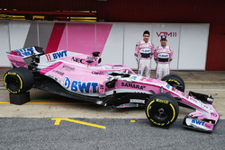 Esteban Ocon, Sahara Force India F1 and Sergio Perez, Sahara Force India