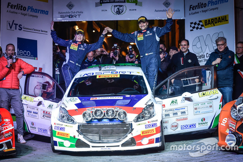 I vincitori Paolo Andreucci, Anna Andreussi, Peugeot 208 T16 R5, Peugeot Sport Italia