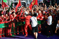 Race winner Sebastian Vettel, Ferrari celebrates in parc ferme