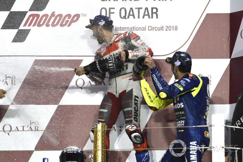 Winner Andrea Dovizioso, Ducati Team,third place Valentino Rossi, Yamaha Factory Racing