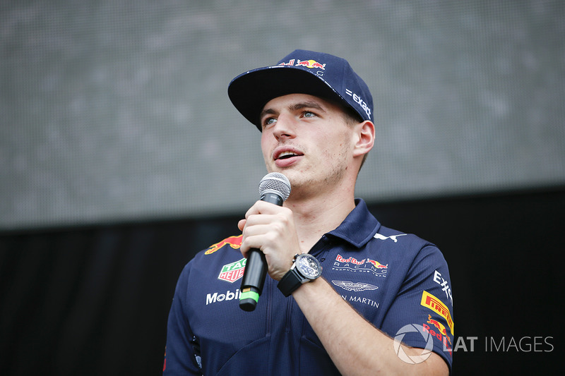 Max Verstappen, Red Bull, on the F1 stage