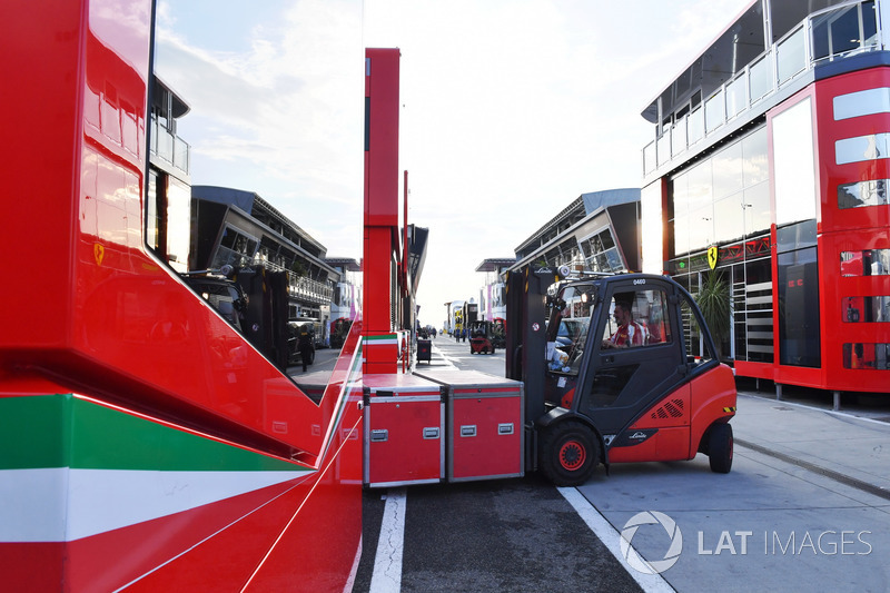 DHL forklift and Ferrari freight