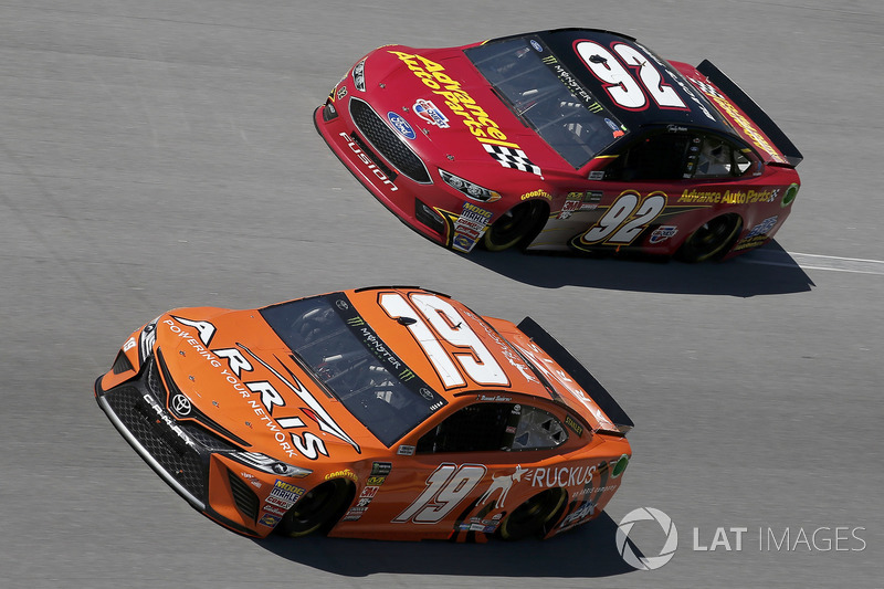 Daniel Suarez, Joe Gibbs Racing, Toyota Camry ARRIS Timothy Peters, RBR Enterprises, Ford Fusion Advance Auto Parts / Black's Tire / BTS Tire & Wheel Distributors / BB&T / Highland Construction