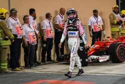 Sergio Perez, Sahara Force India dans le Parc Fermé