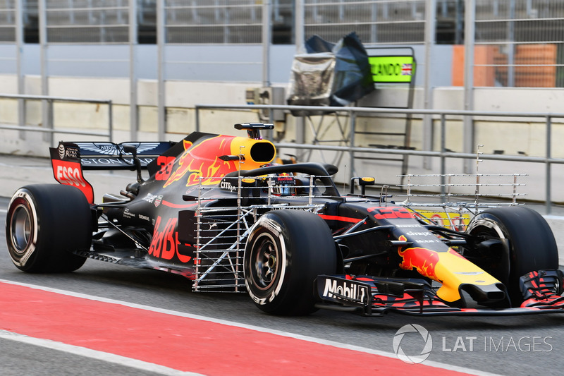 Max Verstappen, Red Bull Racing RB14 with aero sensor