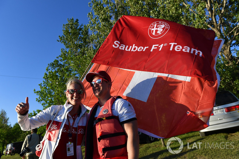 Sauber lors de la course de radeaux