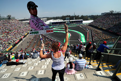 Fan in the grandstand with banner for Sergio Perez, Sahara Force India
