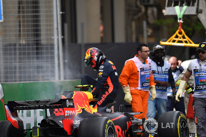 Авария: Макс Ферстаппен, Red Bull Racing RB14
