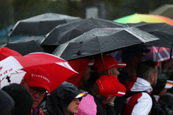 Des fans et des parapluies