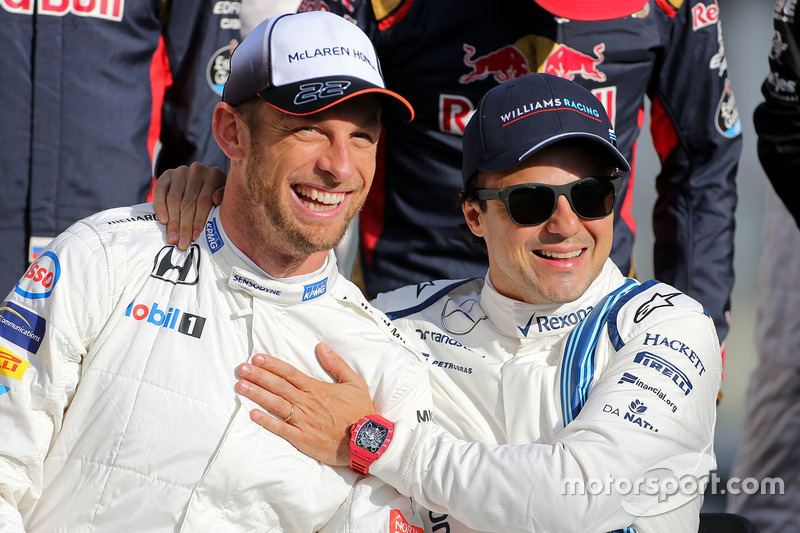 Jenson Button, McLaren F1 and Felipe Massa, Williams F1 Team