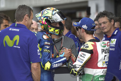 Third place qualifying for Cal Crutchlow, Team LCR Honda,second place Valentino Rossi, Yamaha Factor