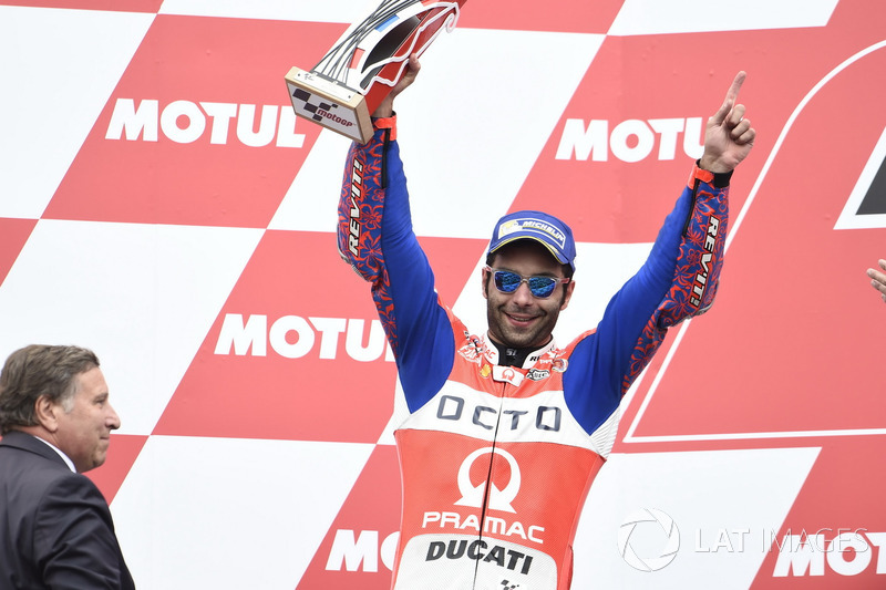 Podio: il secondo classificato Danilo Petrucci, Pramac Racing