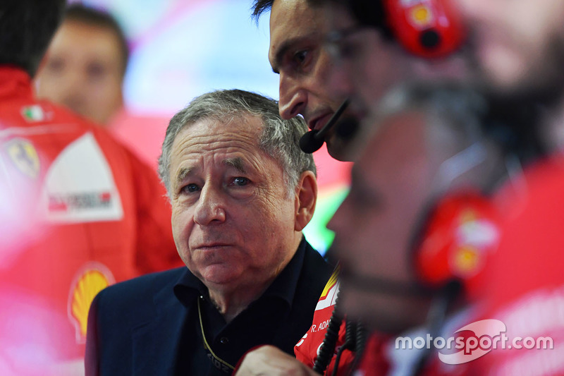 Jean Todt, FIA President in the Ferrari garage