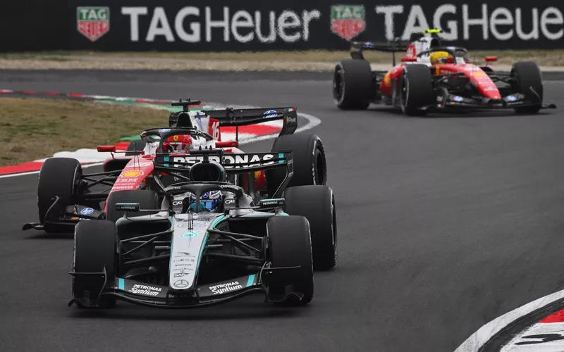 Charles Leclerc, Ferrari, George Russell, Mercedes