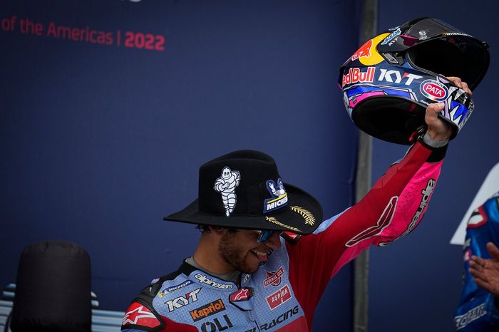 Podio: el ganador Enea Bastianini, Gresini Racing MotoGP