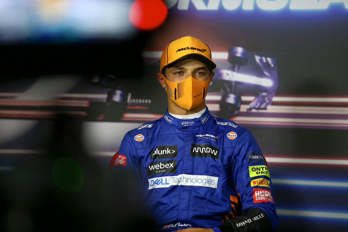 Lando Norris, McLaren en la conferencia de prensa