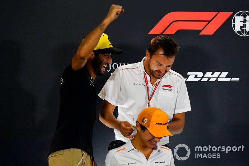 Daniel Ricciardo, Renault F1 Team and Lando Norris, McLaren in the Press Conference