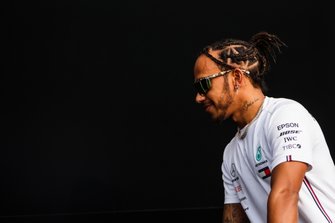 Lewis Hamilton, Mercedes AMG F1 on a scooter