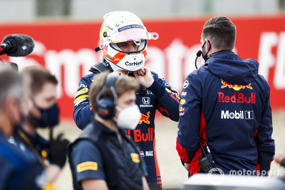 Max Verstappen, Red Bull Racing, sulla griglia di partenza