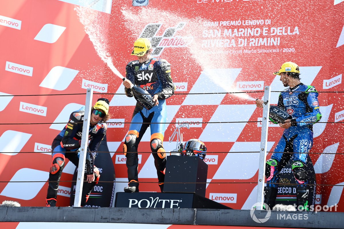 Marco Bezzecchi, Sky Racing Team VR46, Luca Marini, Sky Racing Team VR46, Enea Bastianini, Italtrans Racing Team