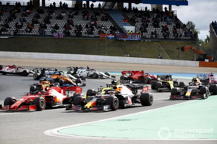 Charles Leclerc, Ferrari SF1000, Max Verstappen, Red Bull Racing RB16, Daniel Ricciardo, Renault F1 Team R.S.20, Esteban Ocon, Renault F1 Team R.S.20