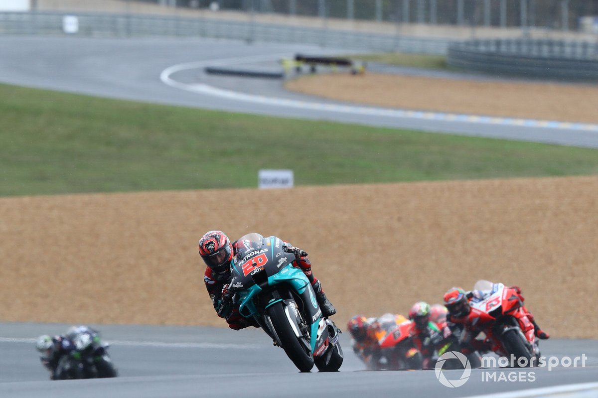 Fabio Quartararo, Petronas Yamaha SRT, saat turun di MotoGP Prancis 2020.