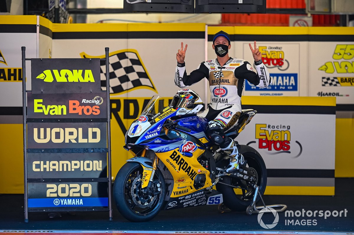 Andrea Locatelli, BARDAHL Evan Bros. WorldSSP Team celebrates his World Championship